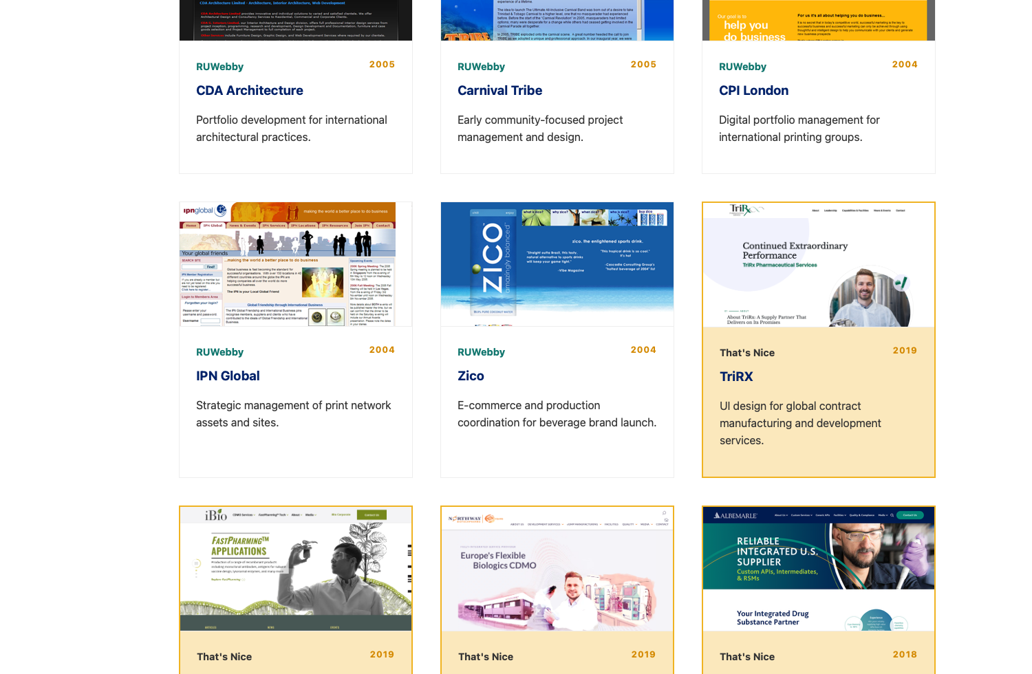 Highlighted archive cards after deep-link agency filtering
