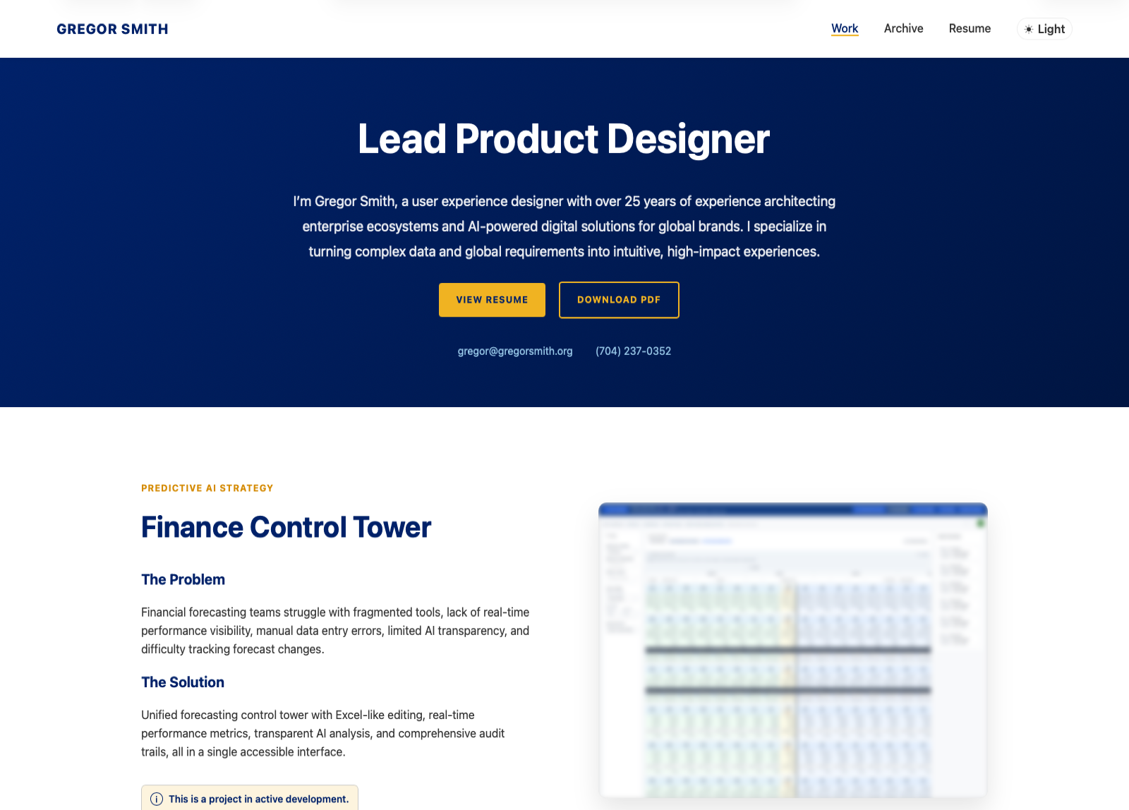 Refreshed portfolio homepage with improved UX systems