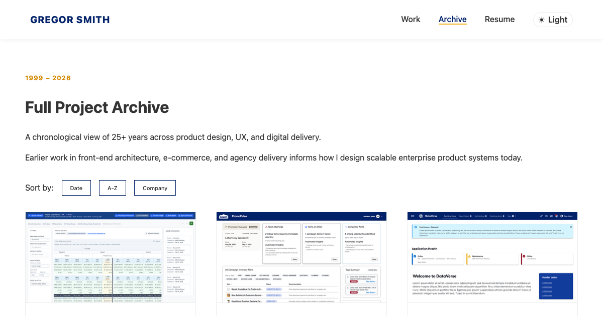 Gregor Smith | Project Archive